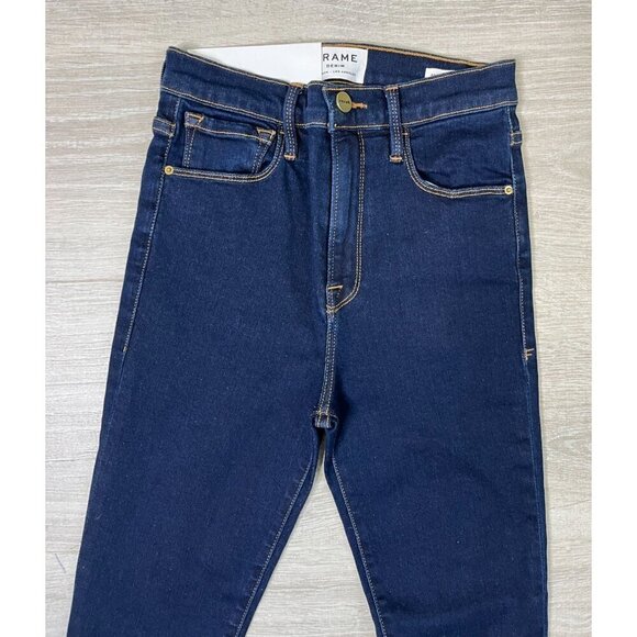 Frame Ali High Rise Cigarette Skinny Dark Rise Denim Jeans NWT Sz 26 - Picture 5 of 12